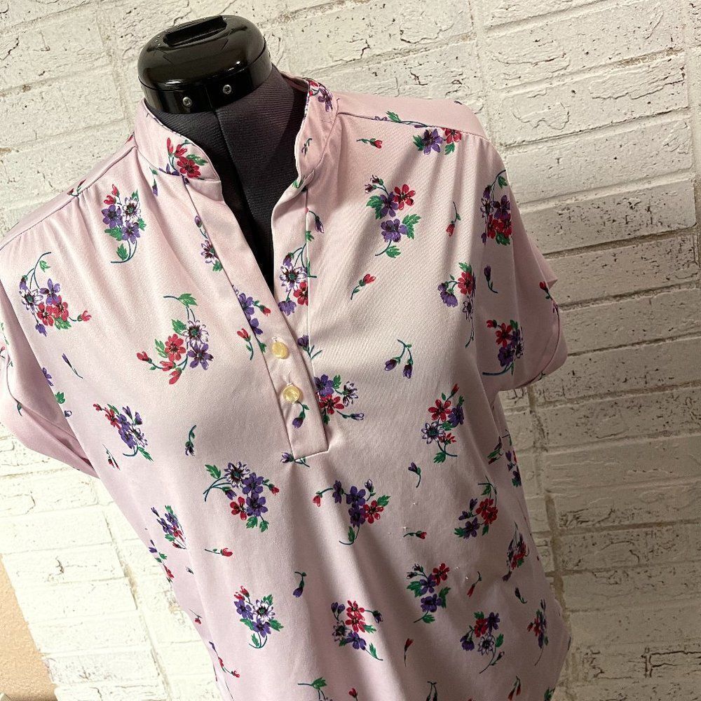 Vintage Purple Floral Shirt Large